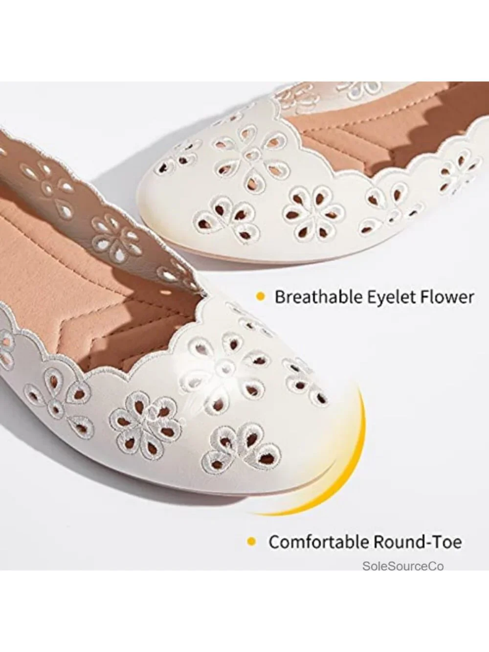 Women's Ballet Flats PU Leather Round Toe Slip on Comfortable Dress Shoes